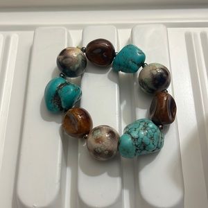 Handmade Glass Bead stretch bracelet.